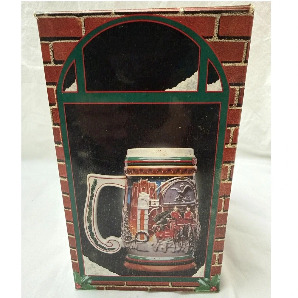 Vintage 1997 Budweiser Holiday Beer‎ Stein Home For The Holidays CS313 With Box